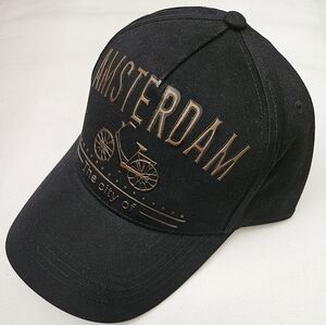 🚲🧢 Amsterdam Holland black and gold Robin Ruth hat cap